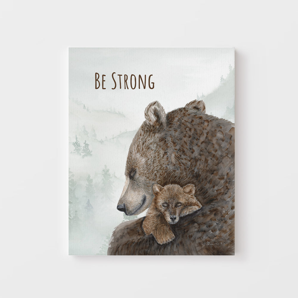 Be Strong | Mom and Baby Bear Wall Art - Tiny Toes Design