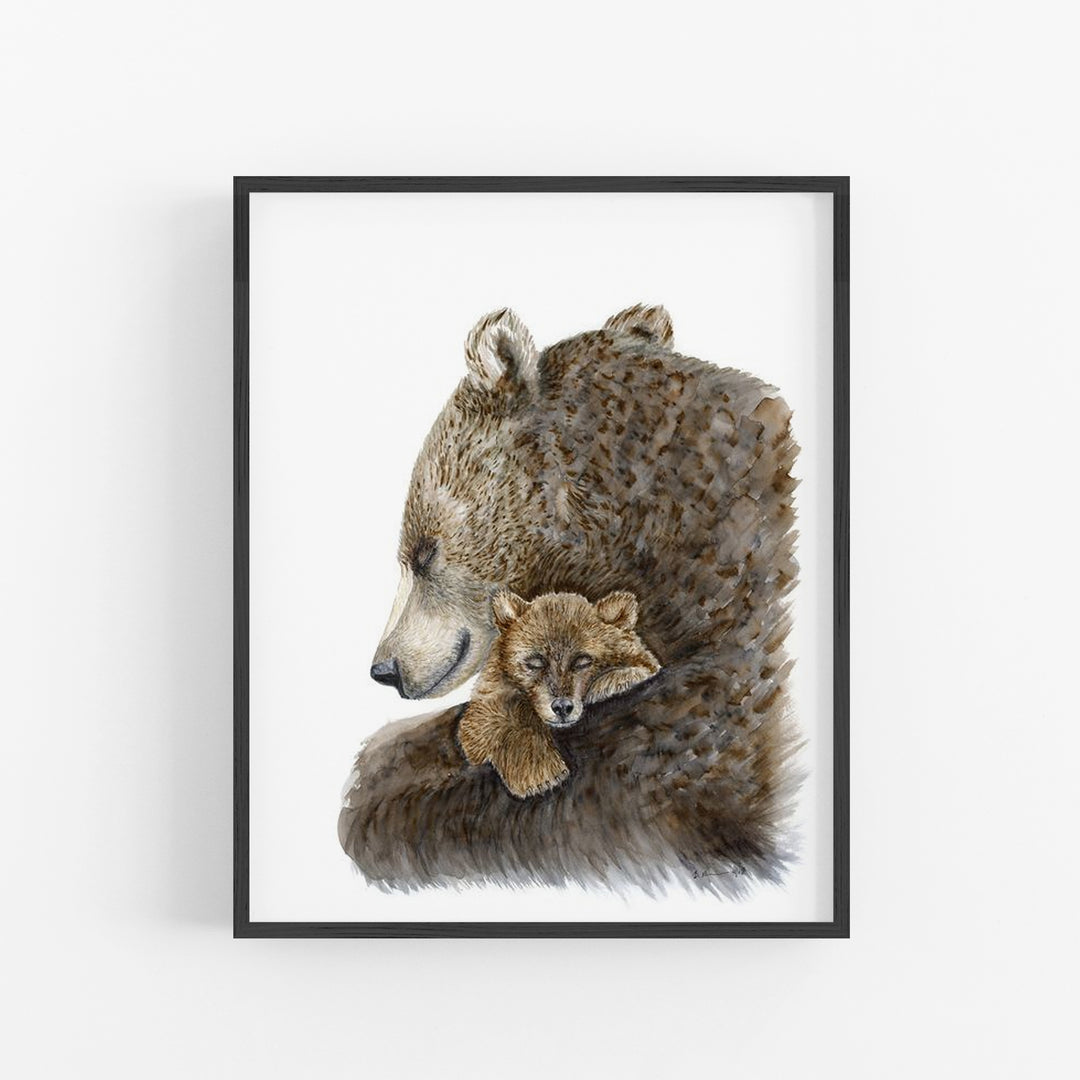Mom and Baby Bear Nursery Art - Tiny Toes Design