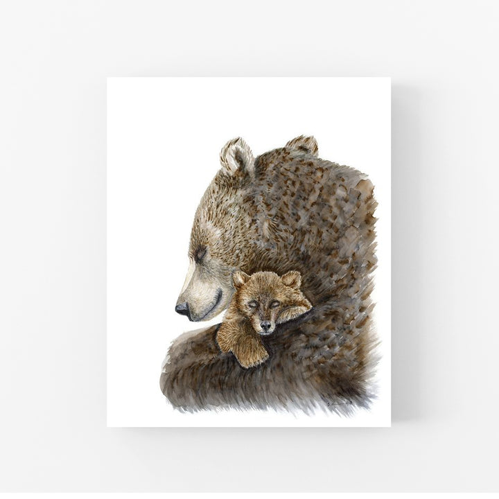 Mom and Baby Bear Nursery Art - Tiny Toes Design
