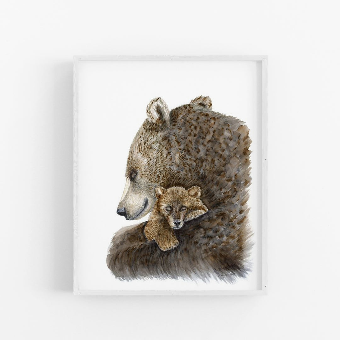 Mom and Baby Bear Nursery Art - Tiny Toes Design