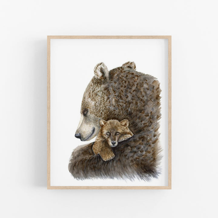 Mom and Baby Bear Nursery Art - Tiny Toes Design