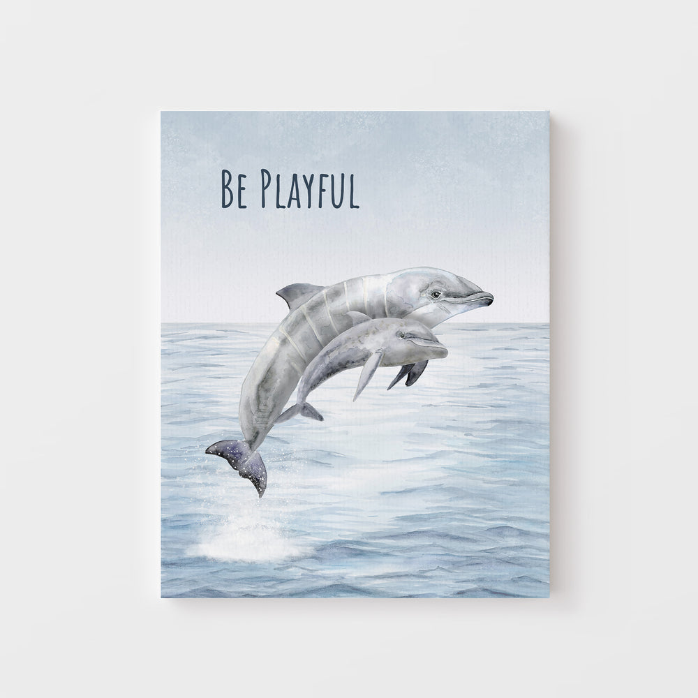 Be Playful | Mom and Baby Dolphin Wall Art - Tiny Toes Design