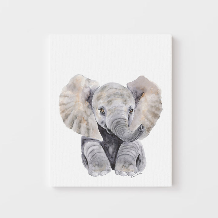 Sitting Baby Elephant - Jungle Nursery Decor - Tiny Toes Design