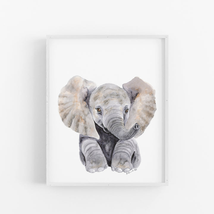 Sitting Baby Elephant - Jungle Nursery Decor - Tiny Toes Design