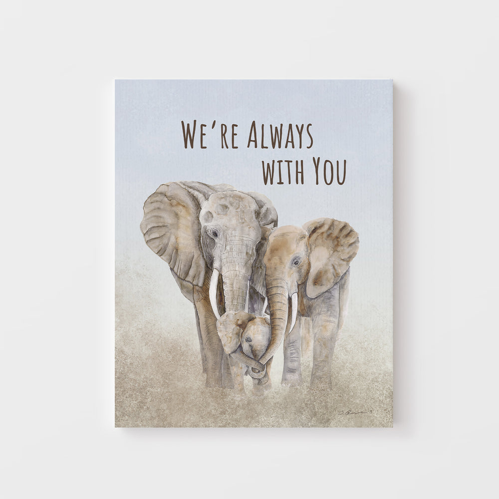 Family of Elephants Nursery Art in Stretched Canvas