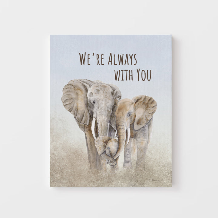 Family of Elephants Nursery Art in Stretched Canvas