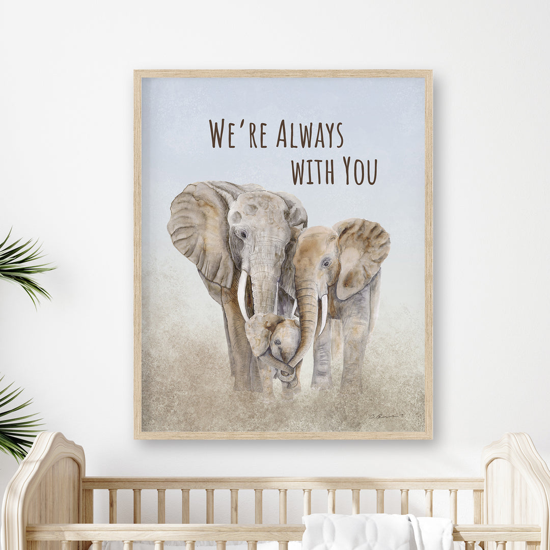 We're Always With You | Elephant Family Wall Art - Tiny Toes Design