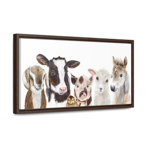 Framed Canvas Farm Animal Print