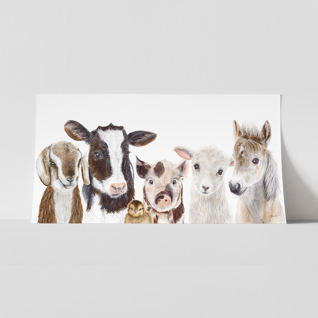Baby Farm Animal Group Print - Tiny Toes Design