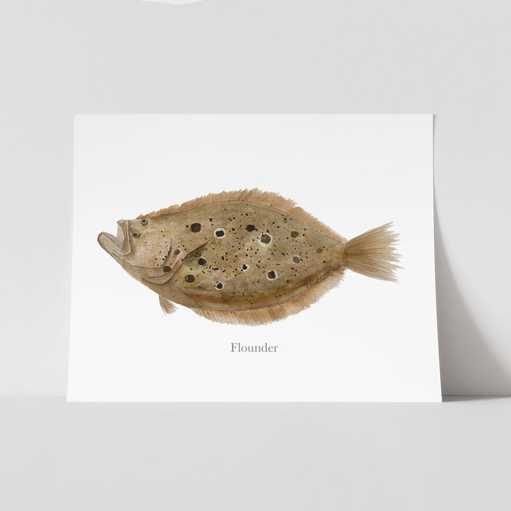 Flounder Fish Print - Tiny Toes Design