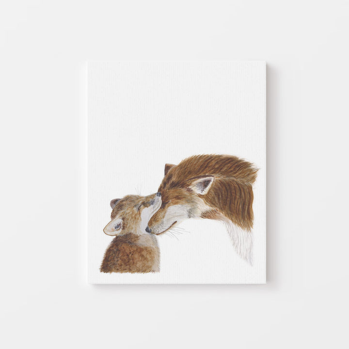 Mom and Baby Fox Watercolor - Woodland - Tiny Toes Design