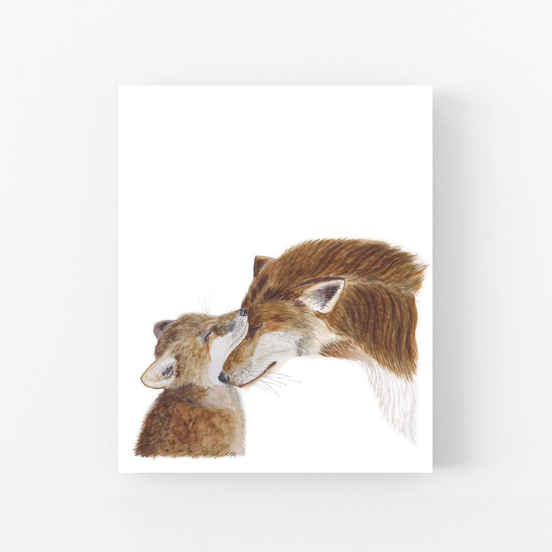 Mom and Baby Fox Watercolor - Woodland - Tiny Toes Design