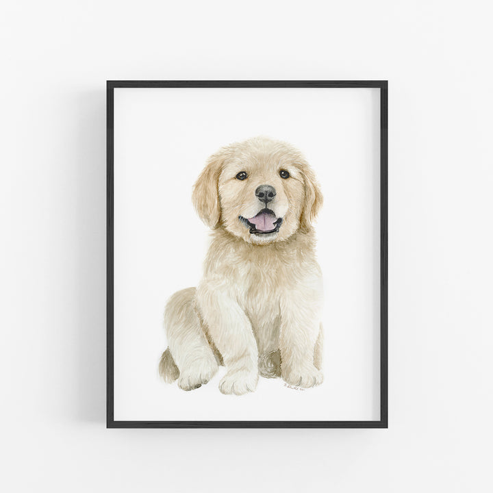 Golden Retriever Puppy Watercolor - Nursery Print - Tiny Toes Design