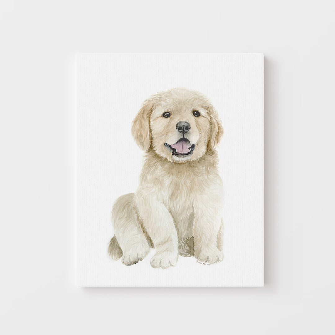Golden Retriever Puppy Watercolor - Nursery Print - Tiny Toes Design