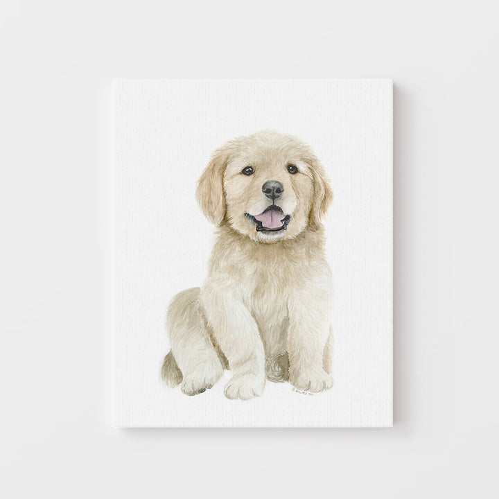 Golden Retriever Puppy Watercolor - Nursery Print - Tiny Toes Design