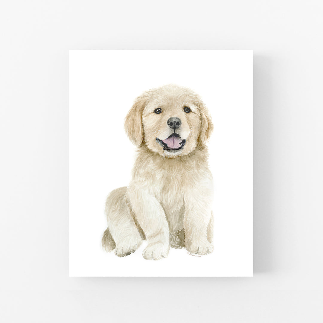 Golden Retriever Puppy Watercolor - Nursery Print - Tiny Toes Design