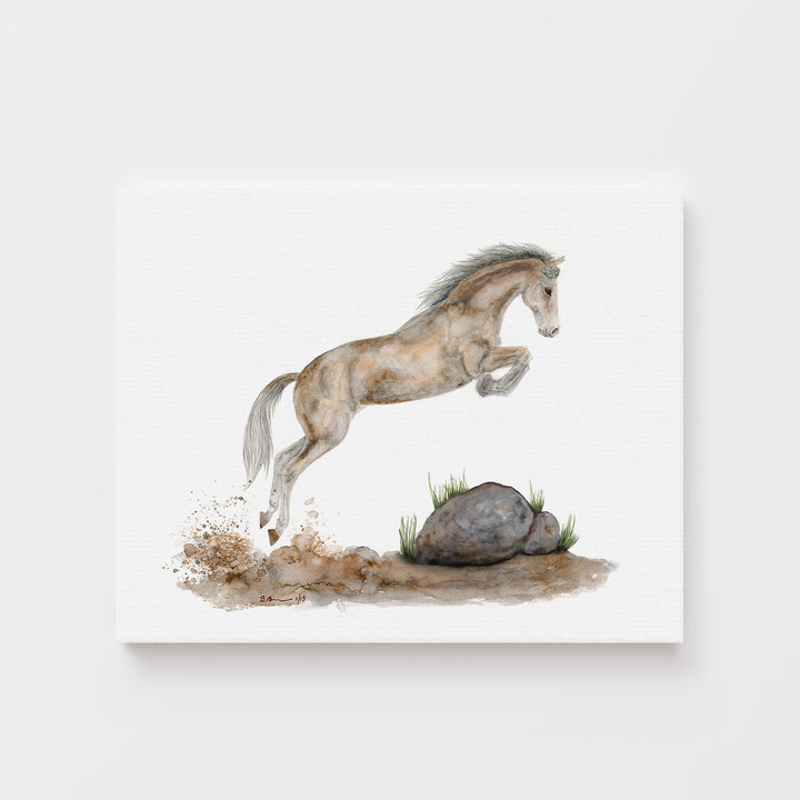 Jumping Horse Watercolor Print - Tiny Toes Design
