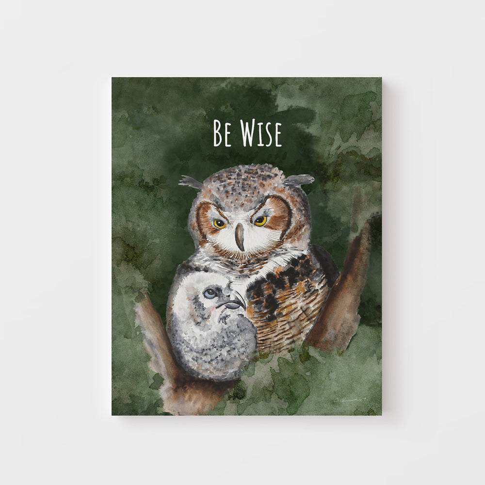 Be Wise | Mom and Baby Owl Wall Art - Tiny Toes Design