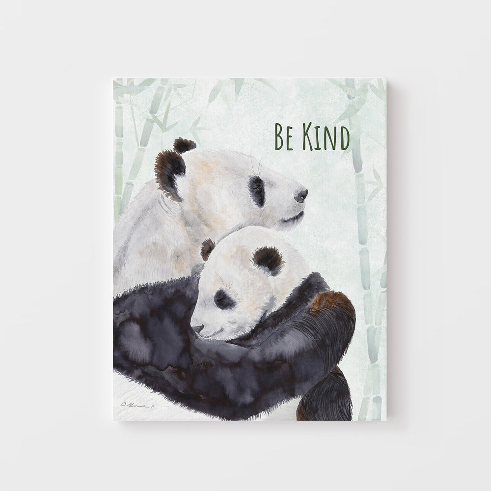 Be Kind | Mom and Baby Panda Bear Wall Art - Tiny Toes Design