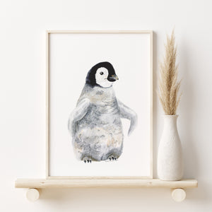 Baby Penguin Watercolor Print