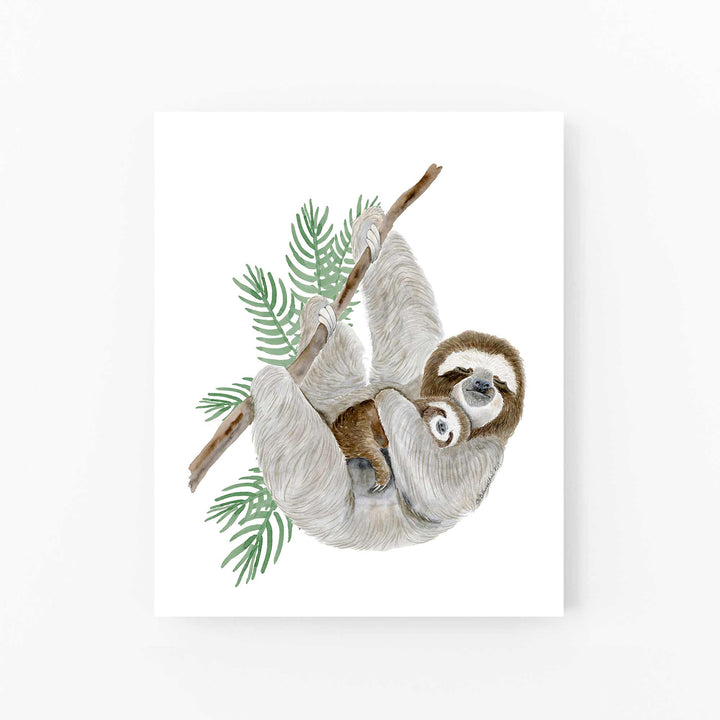 Mom and Baby Sloth Nursery Decor - Tiny Toes Design