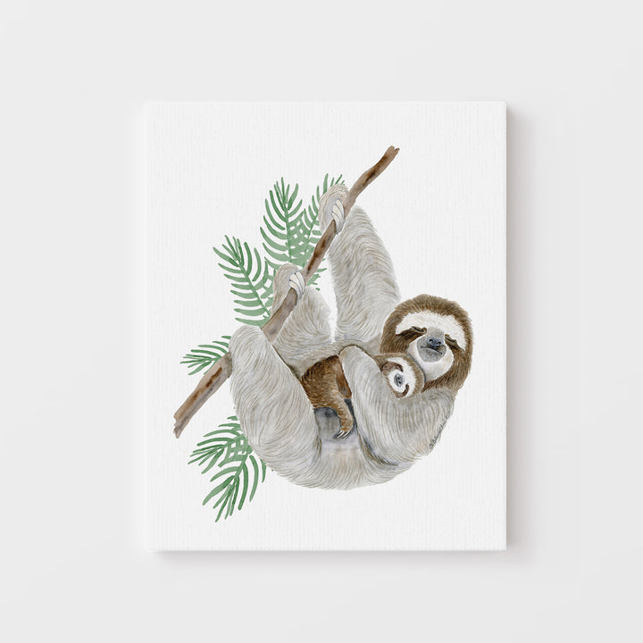 Mom and Baby Sloth Nursery Decor - Tiny Toes Design
