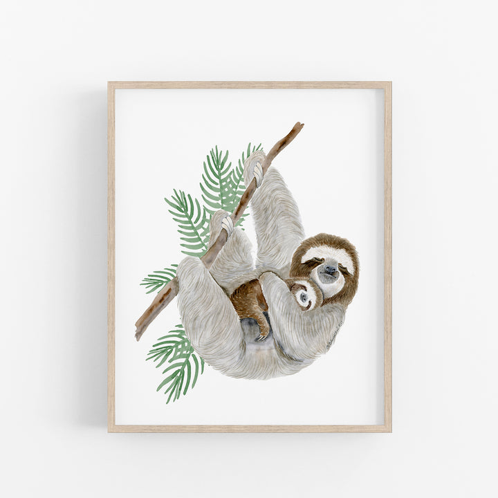 Mom and Baby Sloth Nursery Decor - Tiny Toes Design