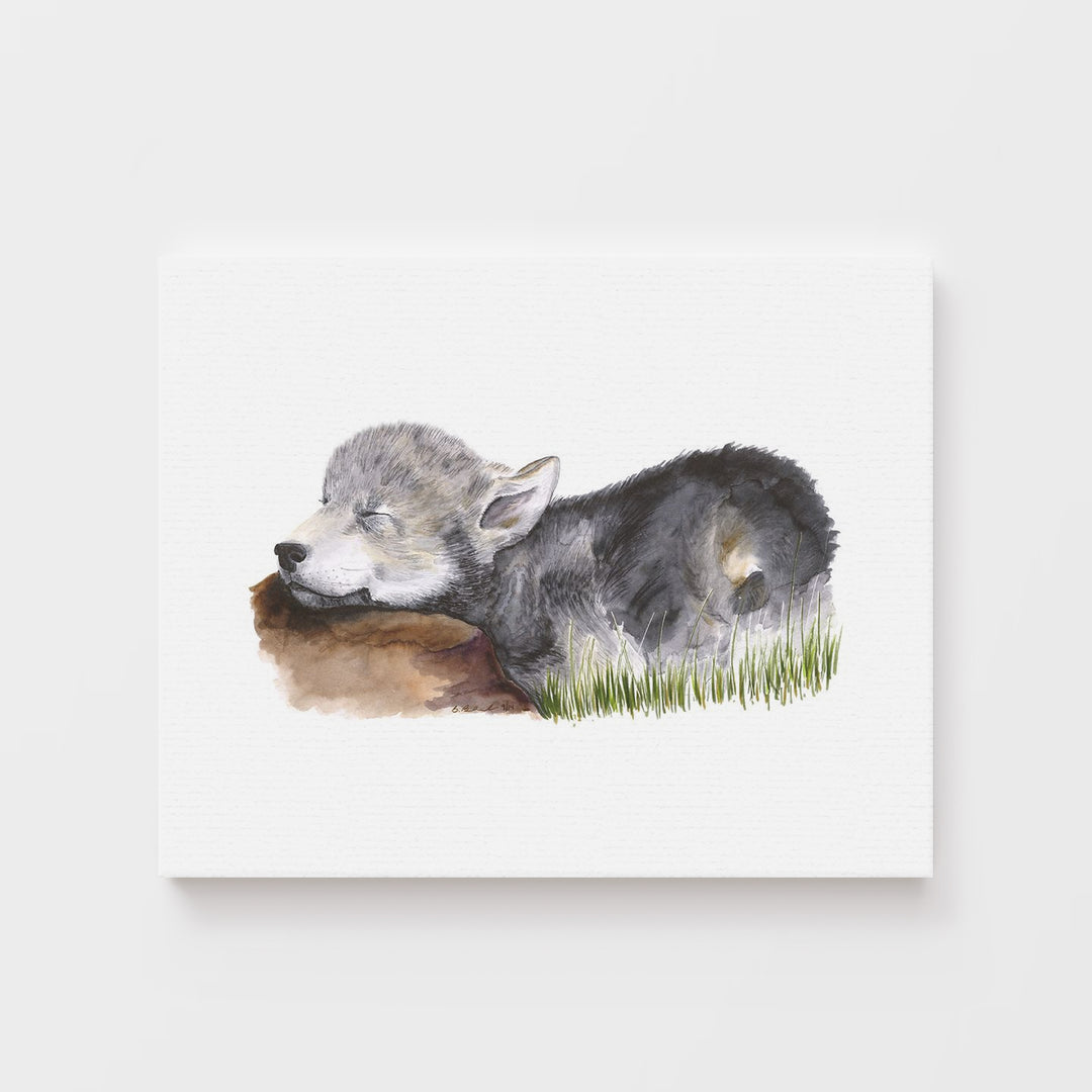 Sleeping Baby Wolf Pup - Tiny Toes Design
