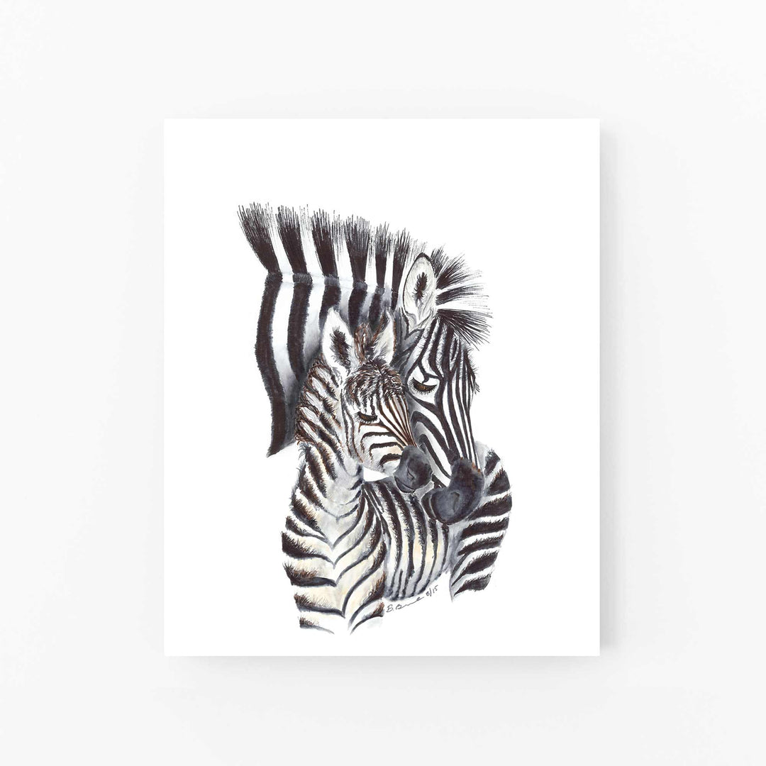 Mom and Baby Zebras Nursery Decor - Tiny Toes Design