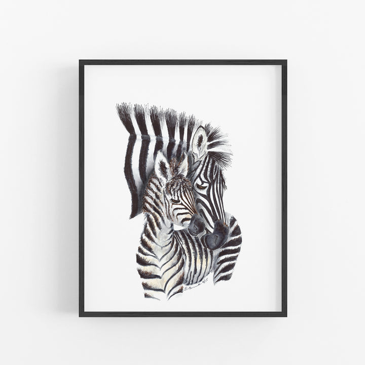 Mom and Baby Zebras Nursery Decor - Tiny Toes Design
