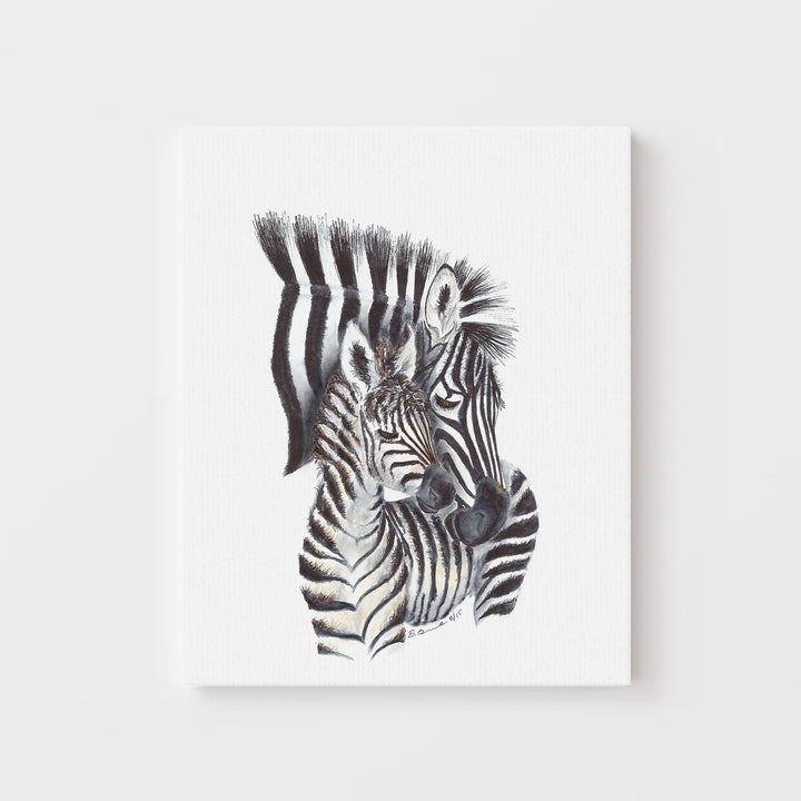 Mom and Baby Zebras Nursery Decor - Tiny Toes Design