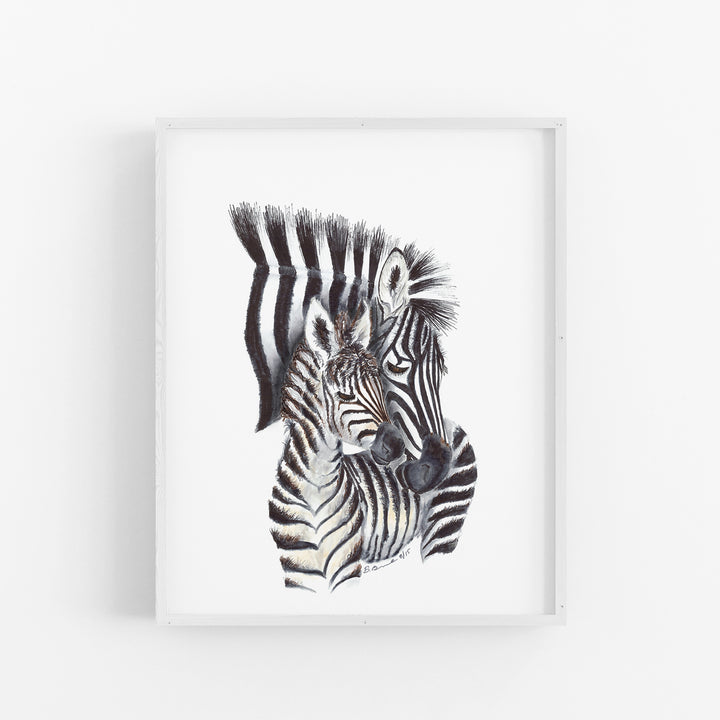 Mom and Baby Zebras Nursery Decor - Tiny Toes Design