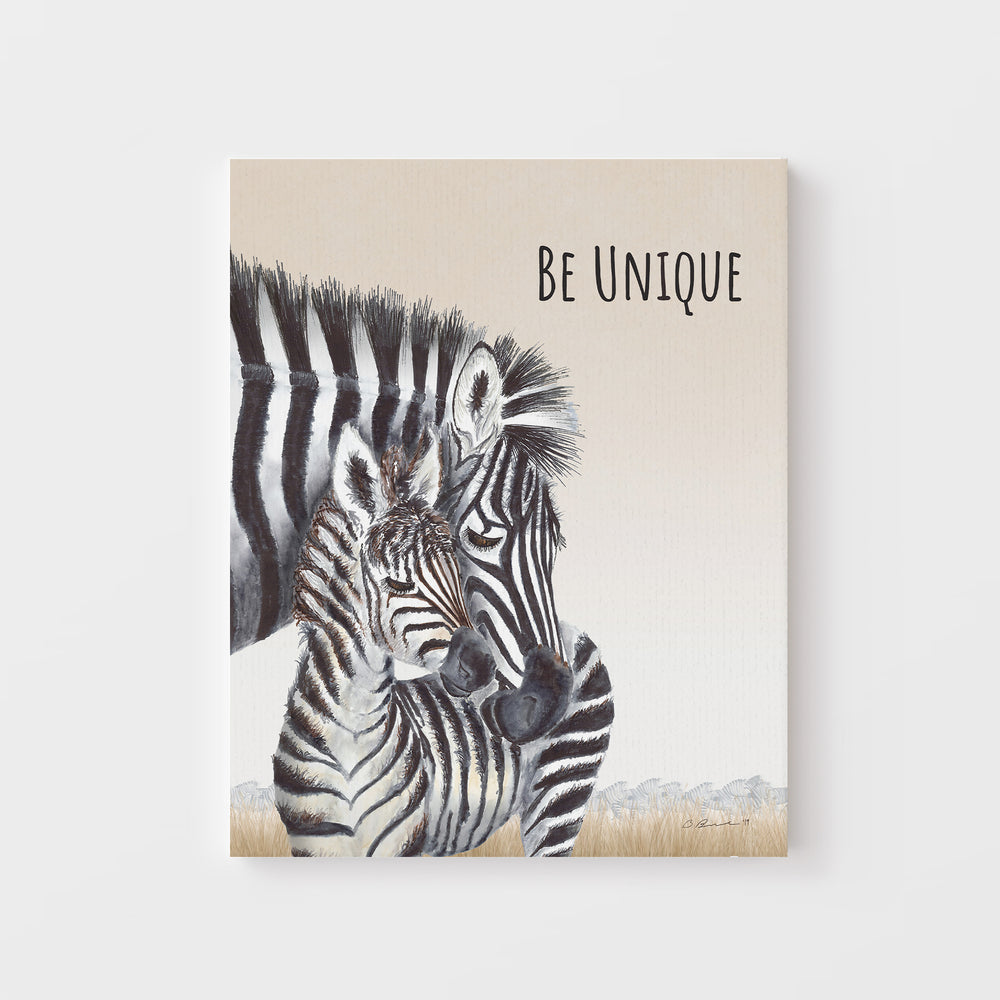 Be Unique: Mom and Baby Zebra Wall Art - Tiny Toes Design