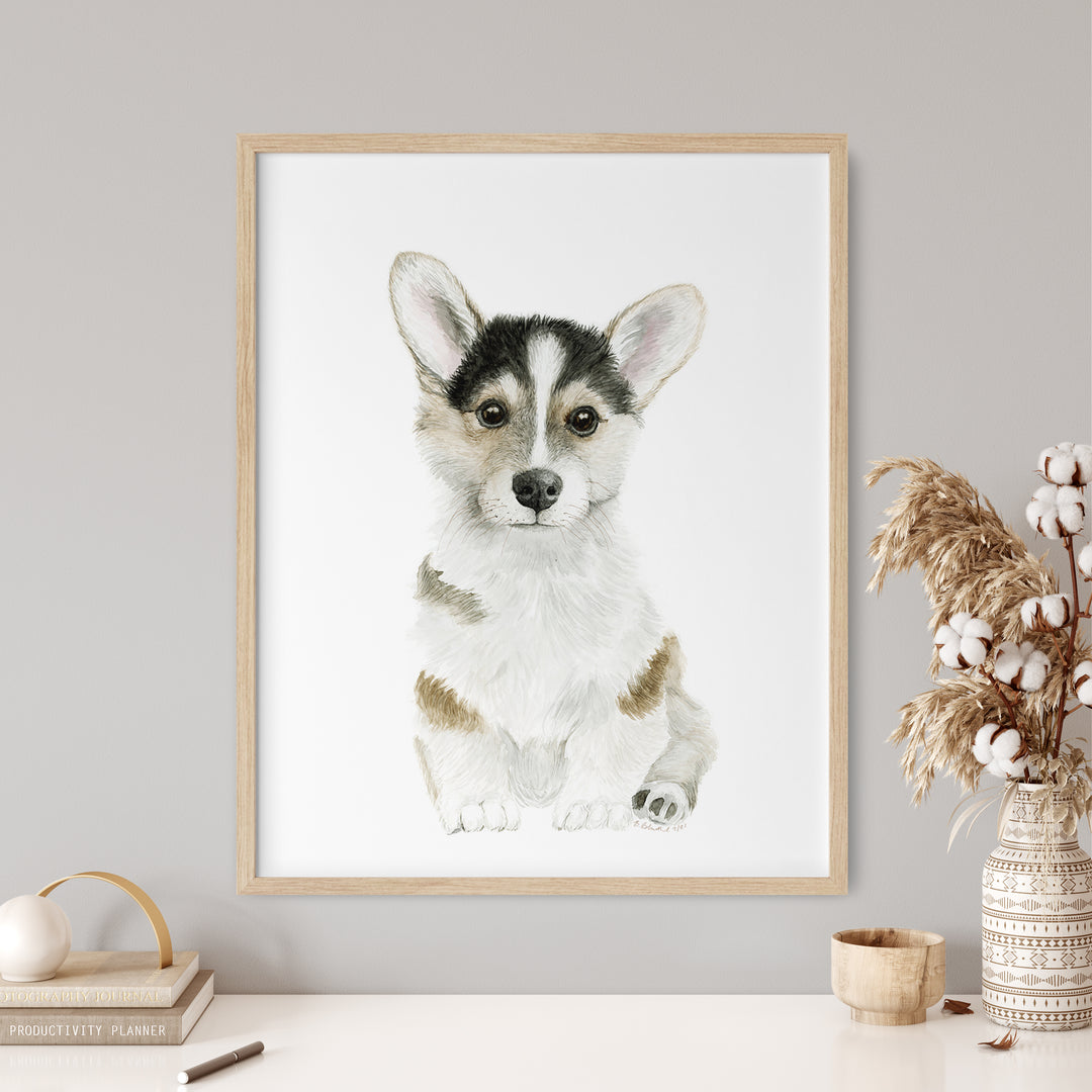 Welsh Corgi Puppy Print - Tiny Toes Design