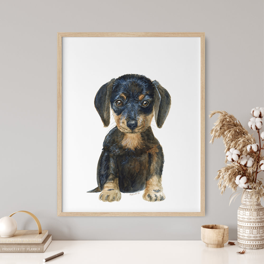 Daschund Puppy Print - Tiny Toes Design