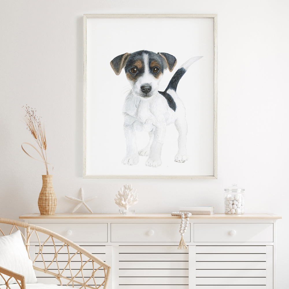 Jack Russell Terrier Puppy Watercolor - Nursery Print - Tiny Toes Design