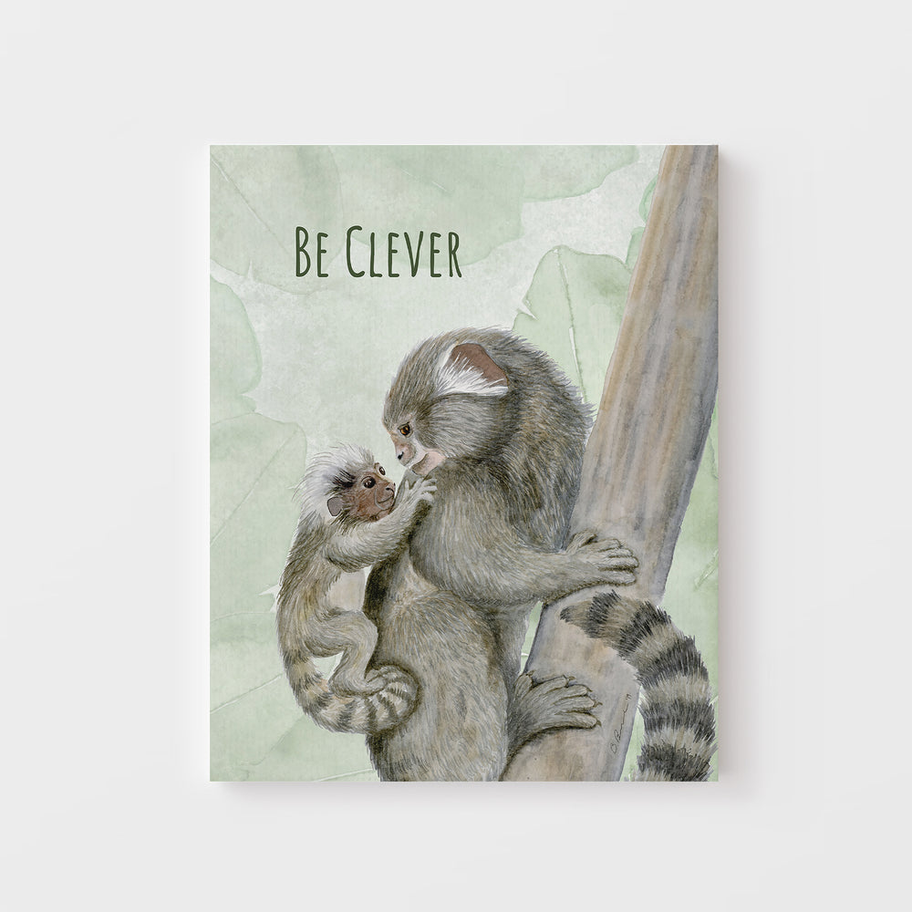 Be Clever: Mom and Baby Marmoset Wall Art - Tiny Toes Design