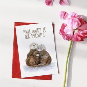 Sea Otter Valentine's Day Card