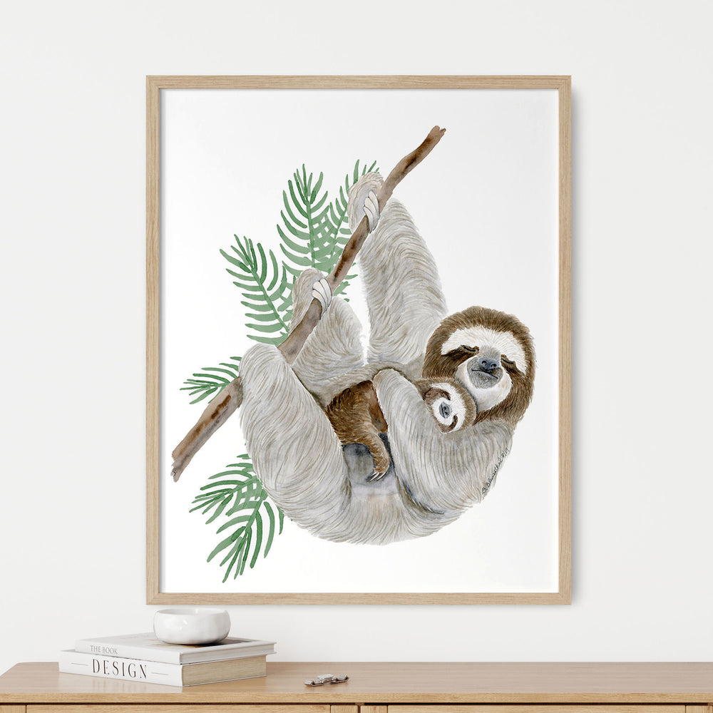 Mom and Baby Sloth Nursery Decor - Tiny Toes Design