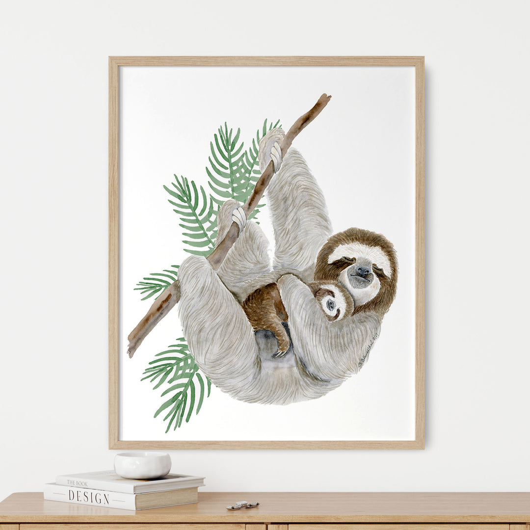 Mom and Baby Sloth Nursery Decor - Tiny Toes Design