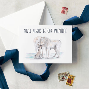 Wolf Family Valentine's Day Card