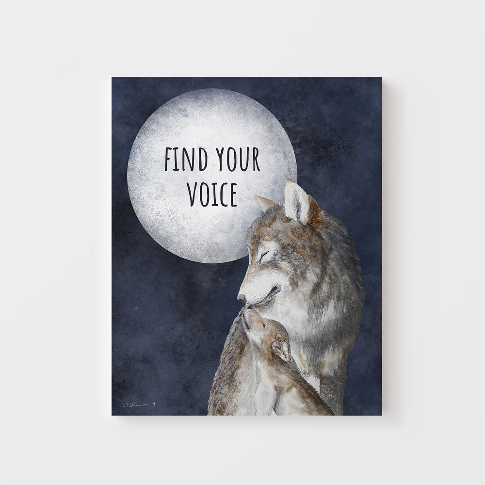 Find Your Voice: Mom and Baby Wolf Wall Art - Tiny Toes Design
