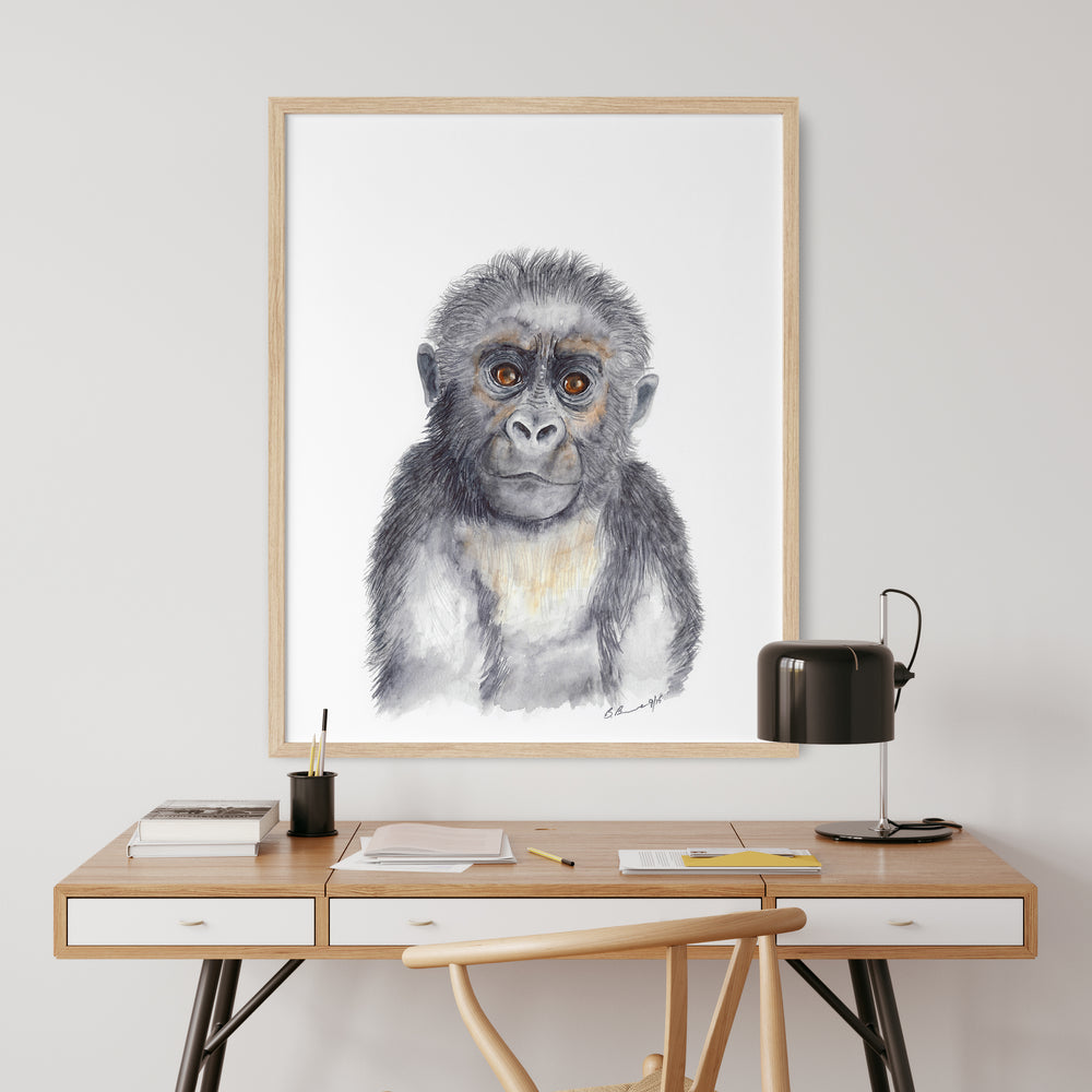 Baby Gorilla Kids Room Art