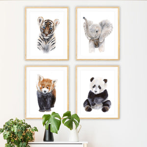 Set of 4 Jungle Baby Animal Prints