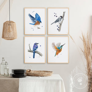 Bird Watercolor Print Set