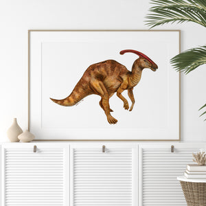Parasaurolophus Brown Art Print