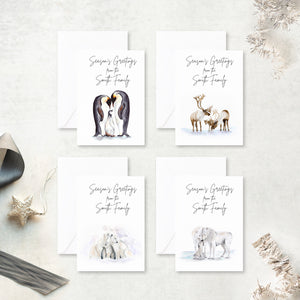 Winter Animal Family Holiday Cards