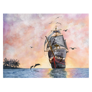 Black Pearl Pirate Ship Painting 