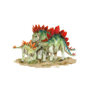 Stegosaurus Family Illustration
