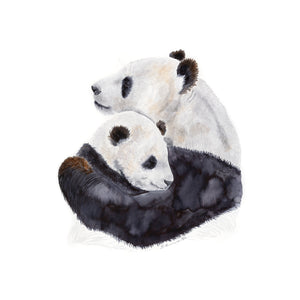 Mom and Baby Panda Cub Wall Decor
